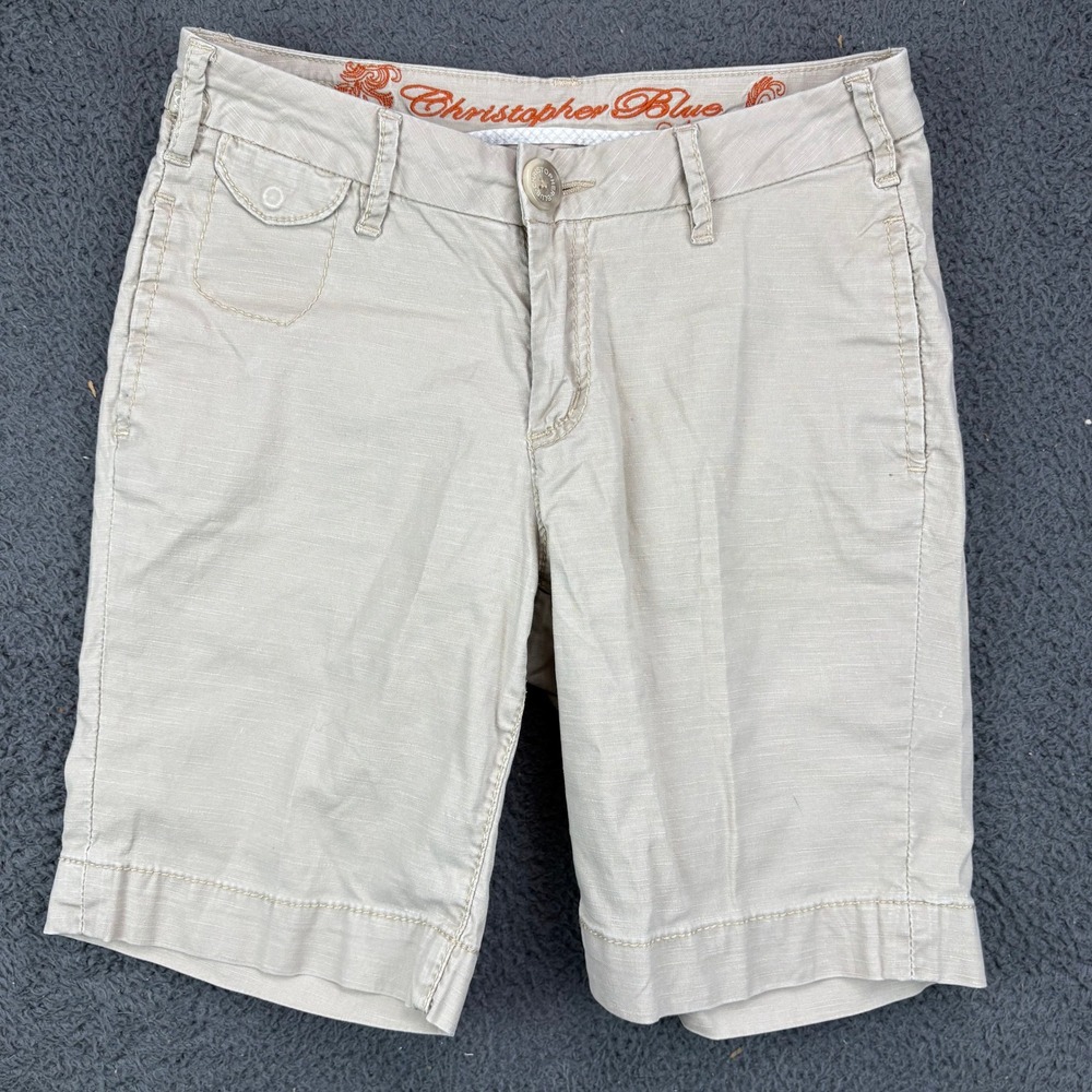 Christopher‎ Blue Kids Tan Linen Blend Casual Shorts Size 2 Khaki